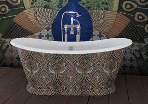 Hurlingham Cameo Freestanding Cast Iron Slipper Bath 1400 x 740mm