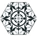 Carnaby Hexagon Decor Black Tile - 285x330 - Individual Tile