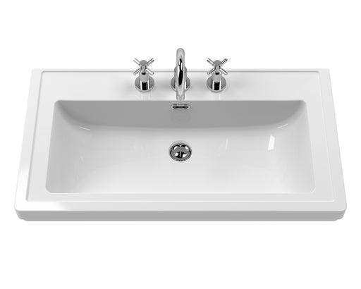800mm 2-Door Vanity & Classic Basin 3TH Hudson Reed