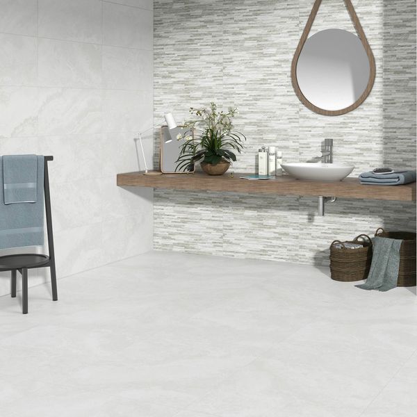 Sample - Cipriani Gris Stone Effect Tile - 608x608- Sample Tile