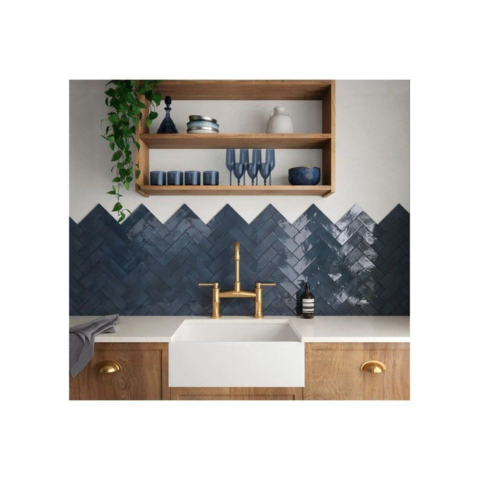 Coco Blue Night Matt Wall Tile in the kitchen