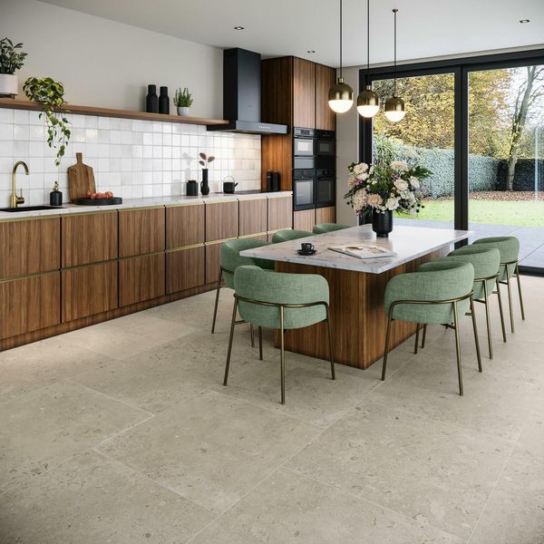 Sample - Coralina Beige Travertine Effect Tiles - 90x90 - Sample Tile