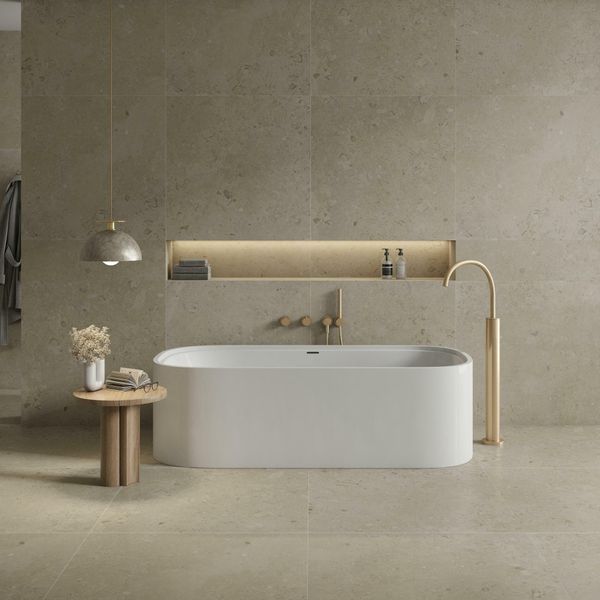 Sample - Coralina Beige Travertine Effect Tiles - 90x90 - Sample Tile