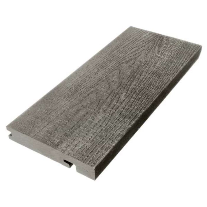 Salt Lake Silver Composite Decking Step & Edge Woodgrain Nosing Board 145mm (3.66m Length)