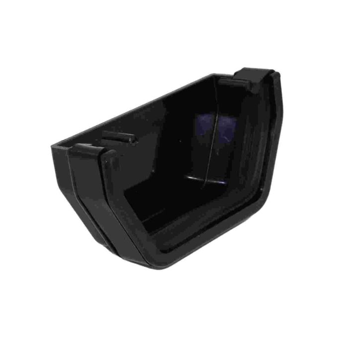 Black Square Guttering External Stop End (114mm)