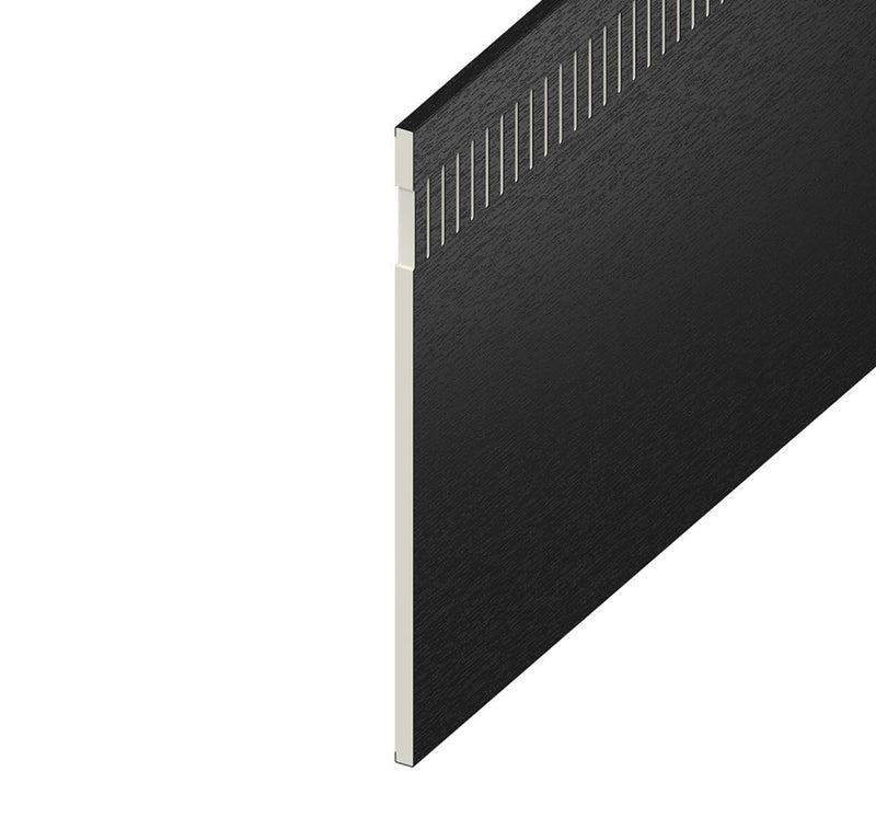Black Ash Woodgrain Vented Soffit Board (5m Length)