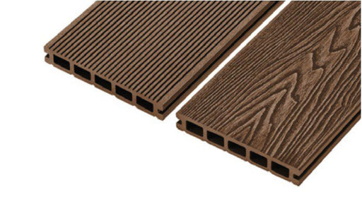 Coffee Cladco Reversible Hollow Composite Decking Board