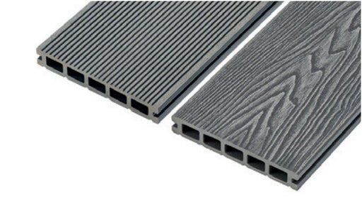 Stone Grey Cladco Reversible Hollow Composite Decking Board