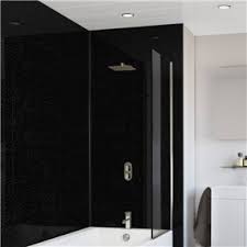 Splashpanel Black Crystal Gloss Waterproof Internal Cladding in bathroom