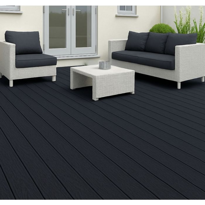 Ancient Black Composite Dual Sided Decking Board 145mm (3.66m Length)