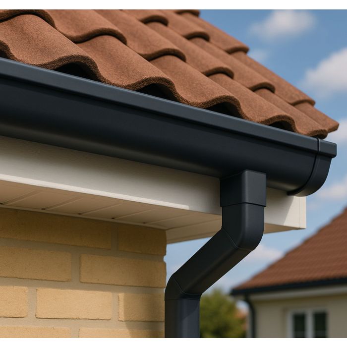 Anthracite Grey Square Gutter 114mm (4m Length)
