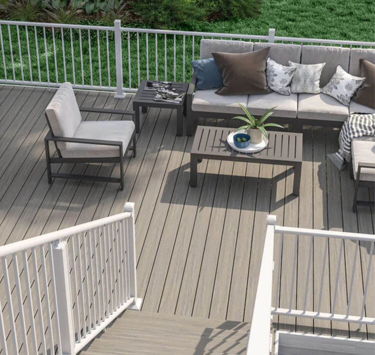 Grey Venture Composite Decking Board Solid Edge - Length 4.88m x Width 140mm