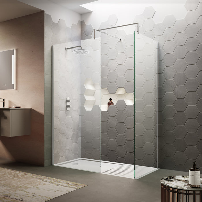 Full Outer Frame Wetroom Screen 1950x1400x8mm Hudson Reed