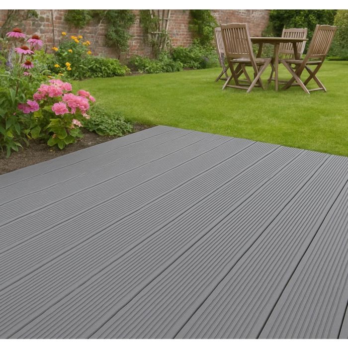 Salt Lake Silver Composite Dual Sided Decking Board 145mm (3.66m Length)
