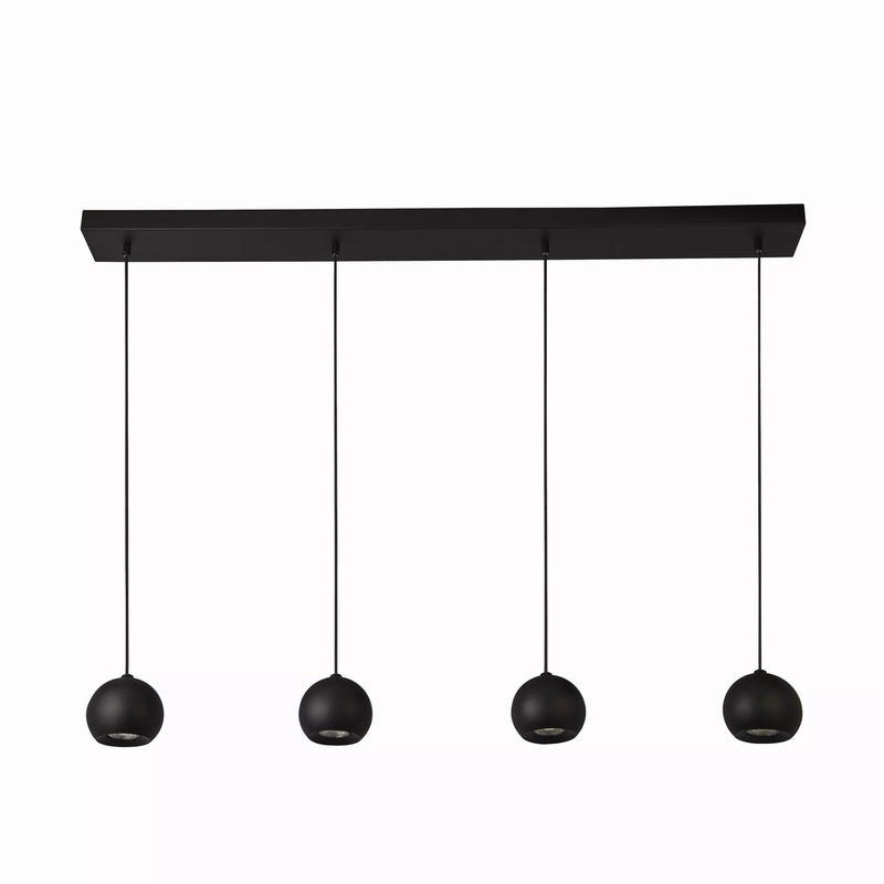Eindhoven 4Lt Bar Pendant - Sand Black Metal