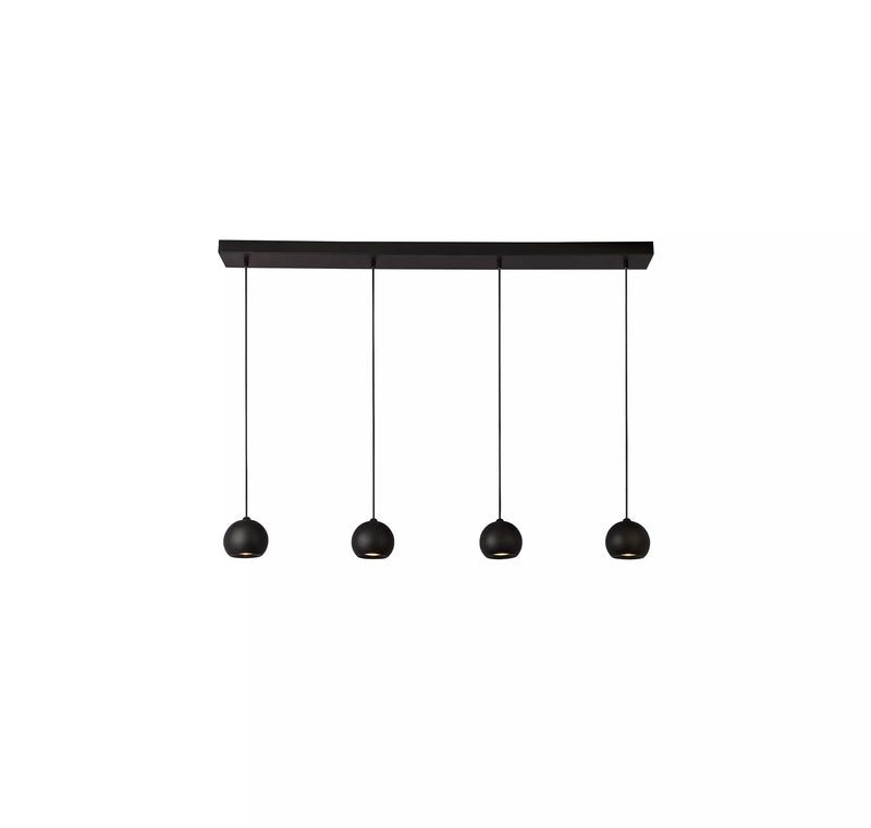 Eindhoven 4Lt Bar Pendant - Sand Black Metal