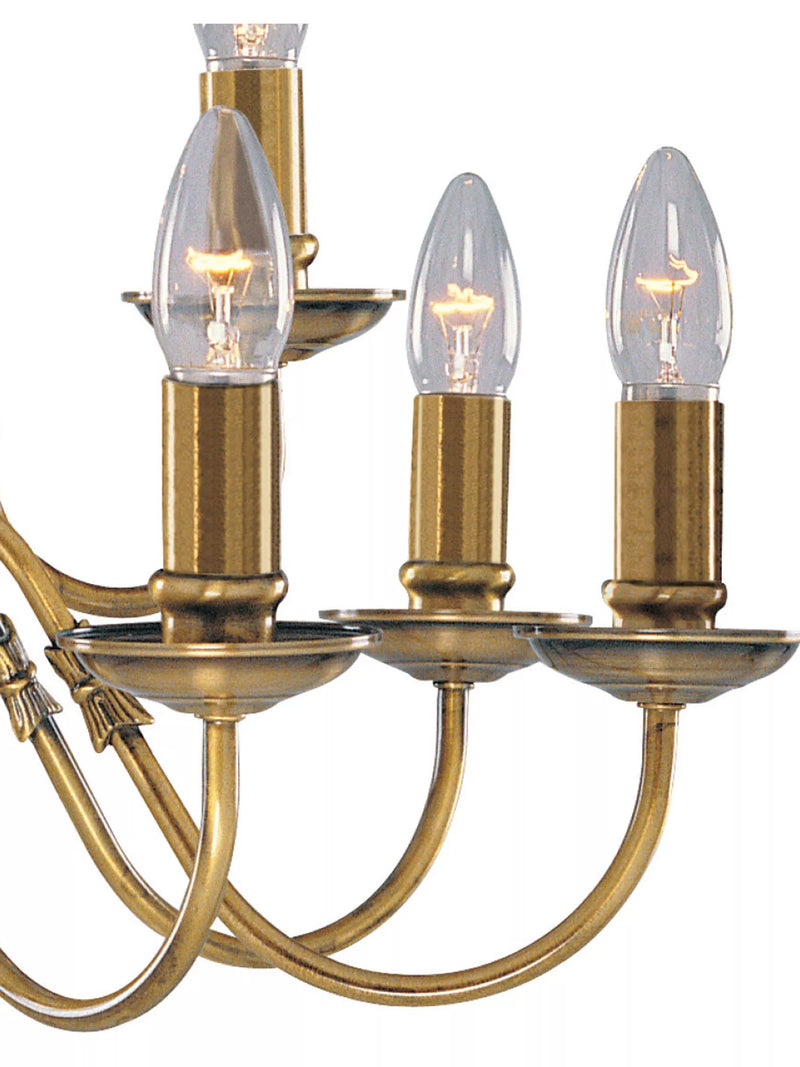 Flemish 12Lt Pendant - Solid Brass Metal