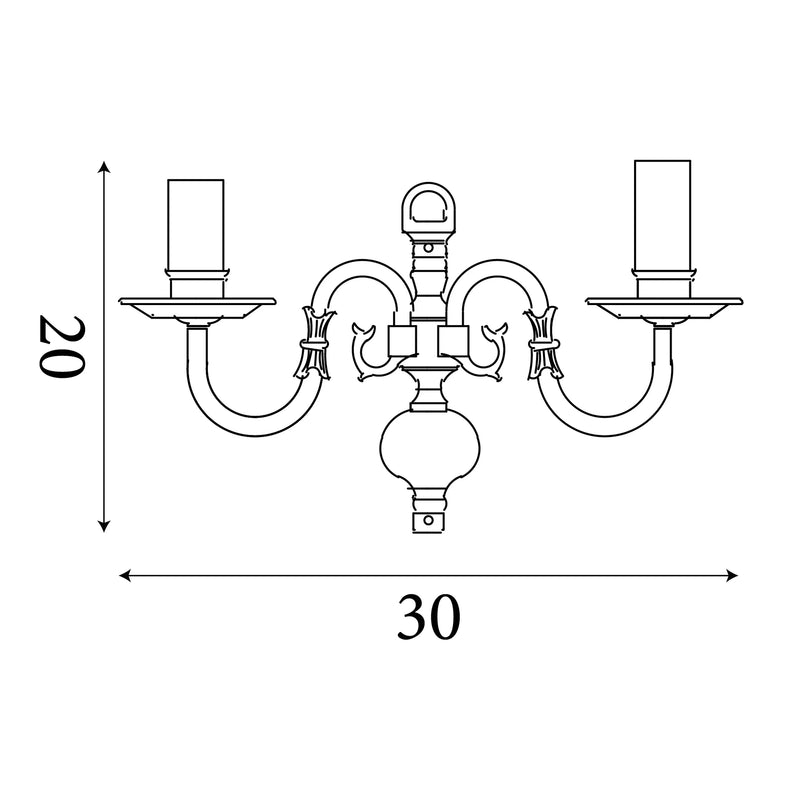 Flemish 2Lt Wall Light - Solid Brass Metal