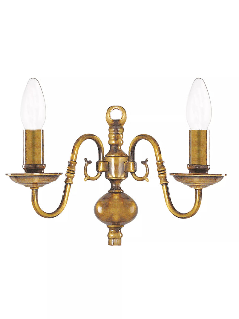 Flemish 2Lt Wall Light - Solid Brass Metal