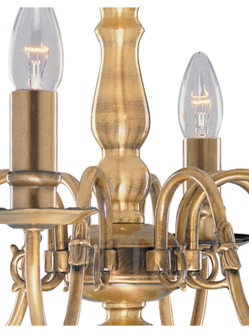 Flemish 8Lt Pendant - Solid Brass Metal