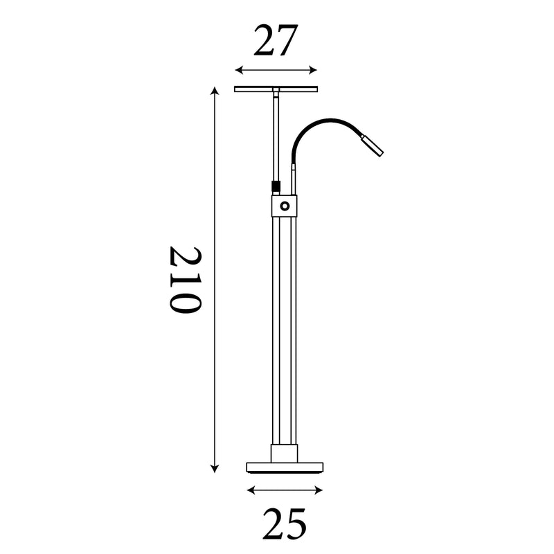 Gio Floor Lamp - Satin Nickel & Chrome Metal