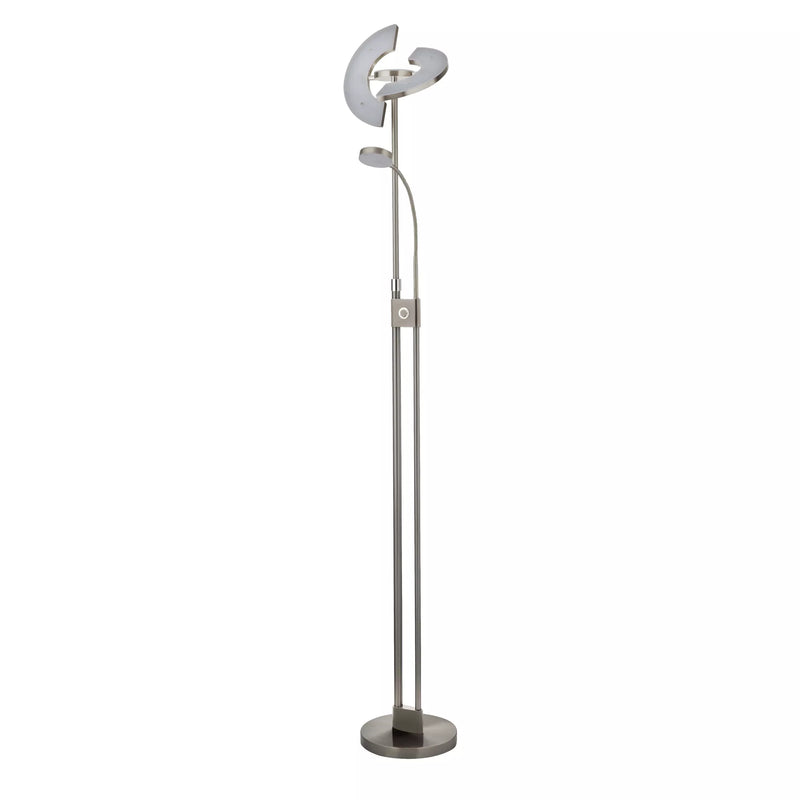 Gio Floor Lamp - Satin Nickel & Chrome Metal