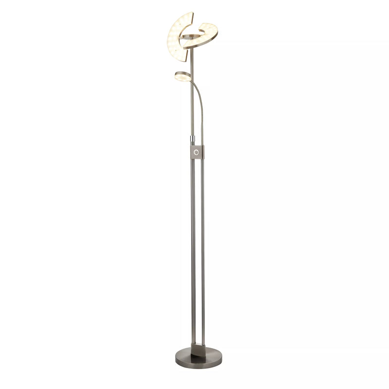Gio Floor Lamp - Satin Nickel & Chrome Metal