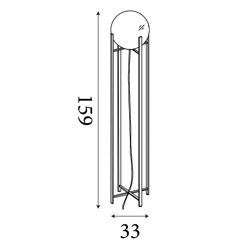 Amsterdam Floor Lamp - Black Metal & Smoked Glass