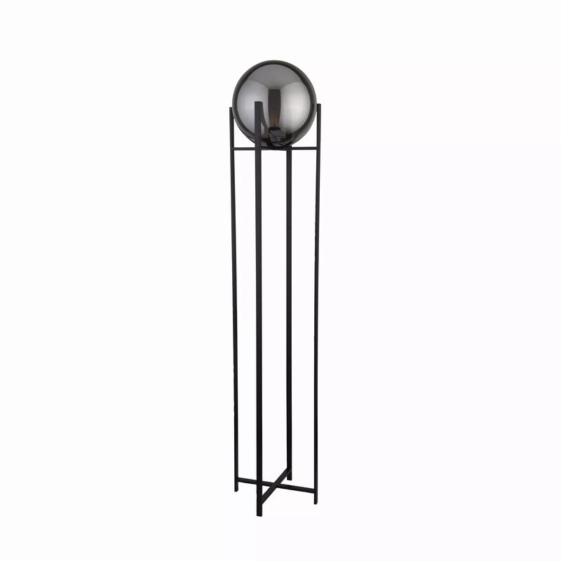Amsterdam Floor Lamp - Black Metal & Smoked Glass