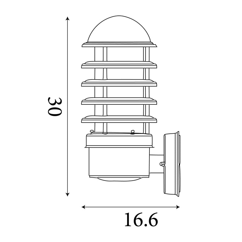 Louvre Outdoor Wall Light - Steel Metal & Polycarbonate