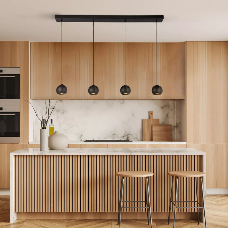 Eindhoven 4Lt Bar Pendant - Sand Black Metal