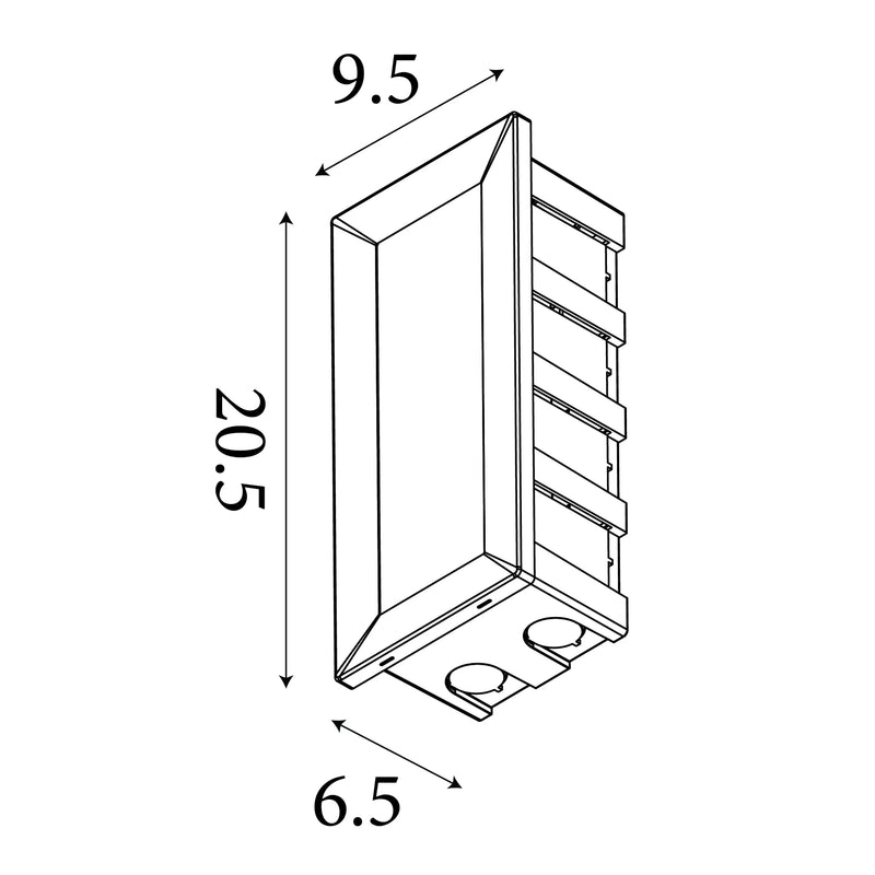 Ankle Outdoor Wall Light- Satin Silver Metal & Polycarbonate