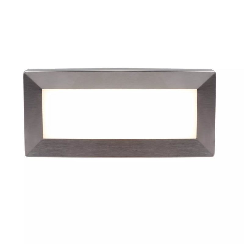 Ankle Outdoor Wall Light- Satin Silver Metal & Polycarbonate