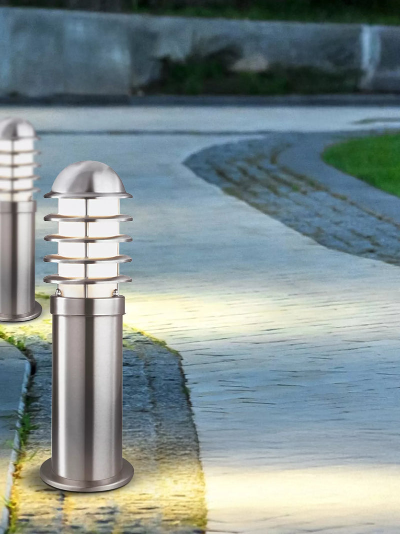 Louvre Outdoor Post - Stainless Steel Metal & Polycarbonate