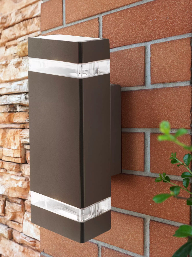 Sheffield Outdoor Wall Light - Grey Metal, Glass & Polycarb