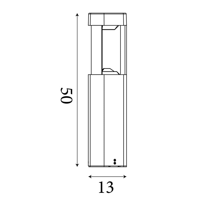 Michigan Outdoor Post - Dark Grey Metal & Polycarbonate