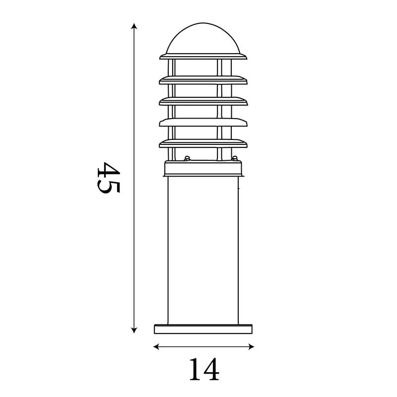 Louvre Outdoor Post - Stainless Steel Metal & Polycarbonate