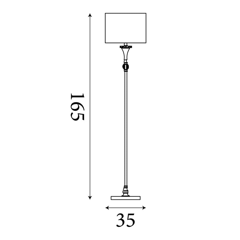 Oscar Floor Lamp - Antique Brass Metal & Linen
