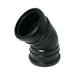 Black Double Socket Underground 45° Bend 110mm 