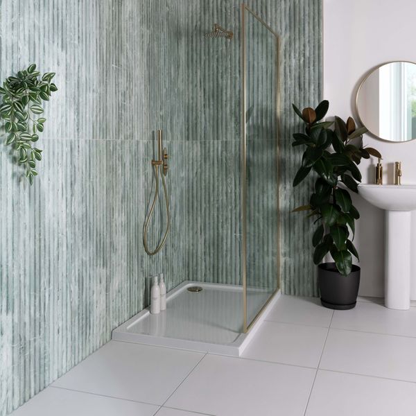 Sample - Fluted Travertino Jungle Green Decor Wall Tile - 1200x400 - Sample Tile