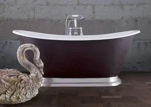 Hurlingham Cameo Freestanding Cast Iron Slipper Bath 1400 x 740mm