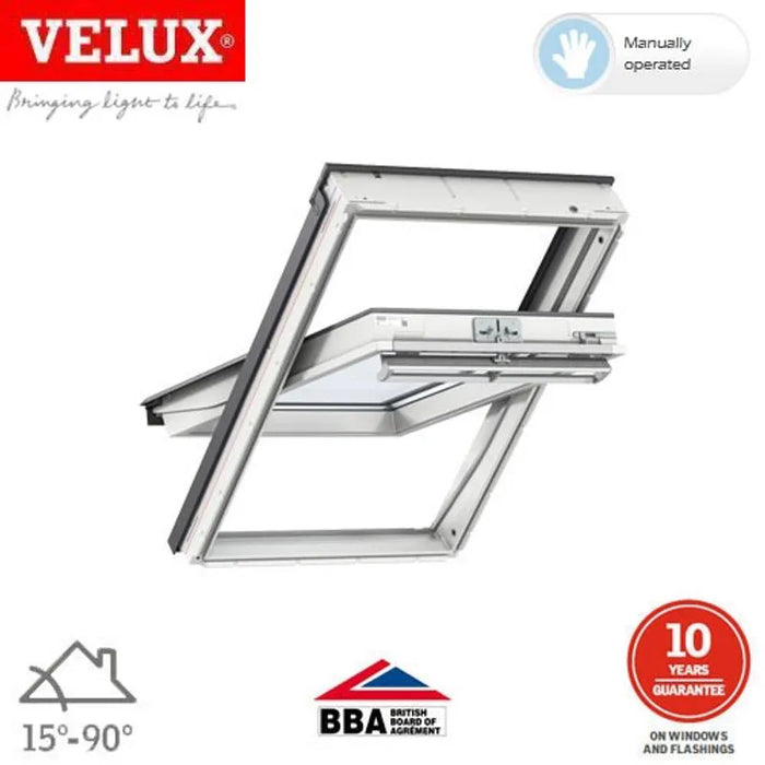 VELUX GGL MK27 2066 White Centre Pivot Window Triple Glaze - 78 x 62cm