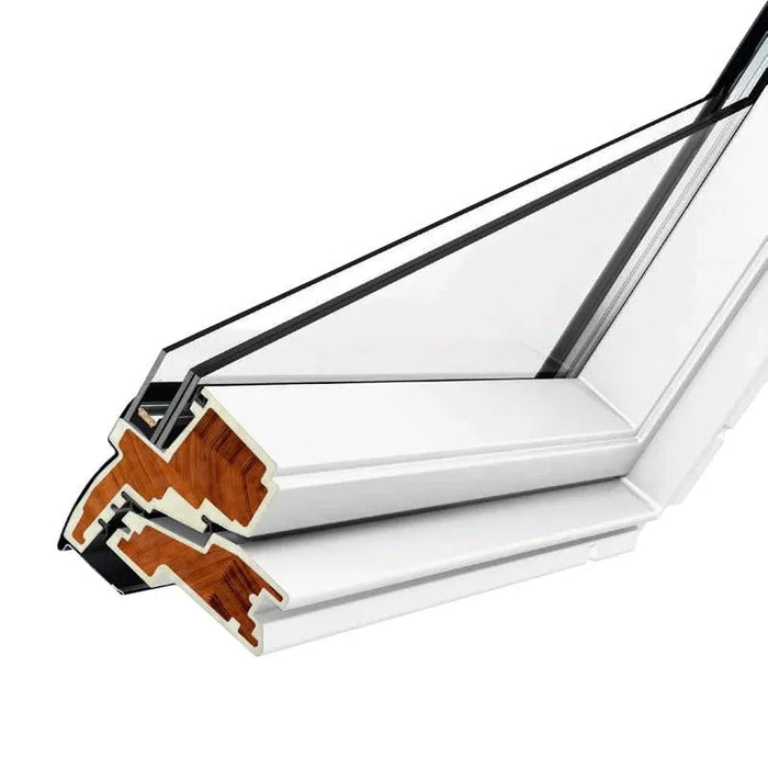 VELUX White Maintenance Free GGU PK06 Polyurethane Centre Pivot Roof Window - 94cm x 118cm