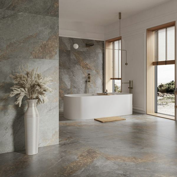 Sample - Matt Auric Light Grey Porcelain Tile -  1197x597- Sample Tile