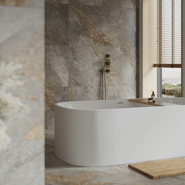 Sample - Matt Auric Light Grey Porcelain Tile -  1197x597- Sample Tile