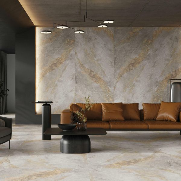 Sample - Matt Auric Light Grey Porcelain Tile -  1197x597- Sample Tile