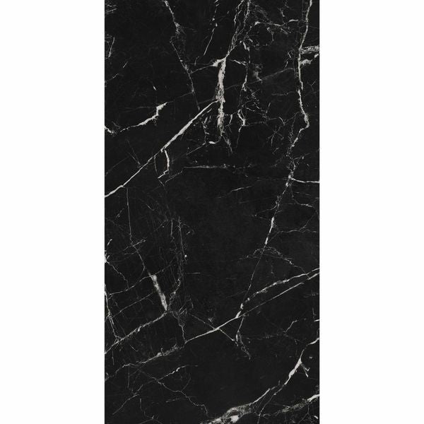 Sample - Matt Marmo Morocco Black Porcelain Tile -  1197x597- Sample Tile