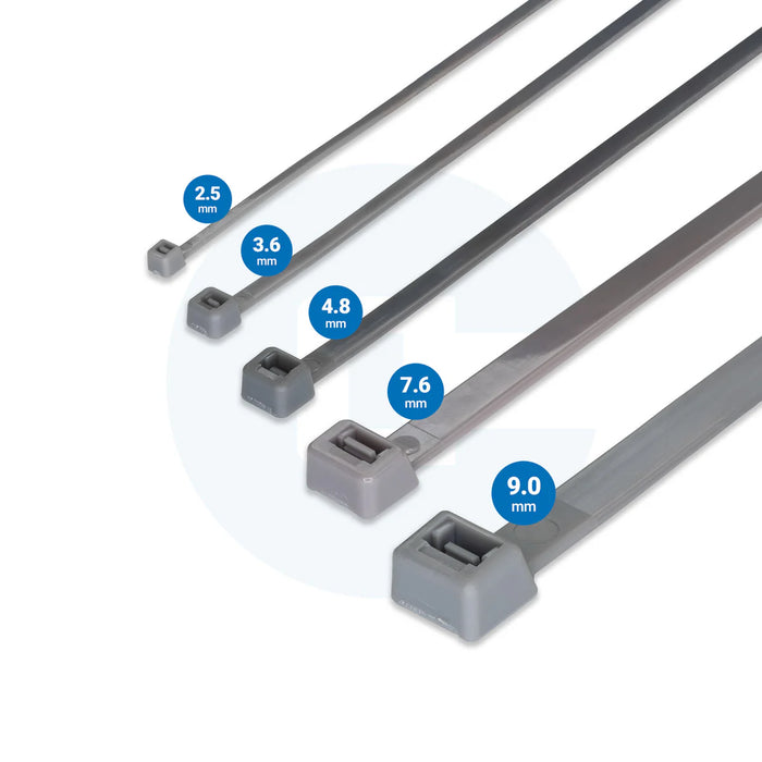 Grey Cable Ties - Pack of 100