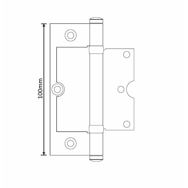 Stainless Steel Ball Bearing Flush Hinge 100mm Polished of Box