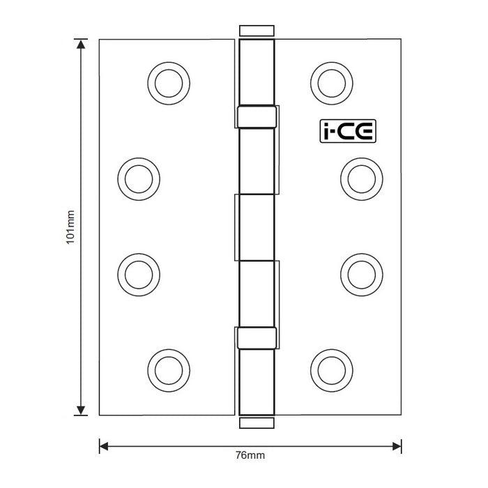 Stainless Steel Ball Bearing Hinge 100mm CE13 Rated Electro Brass